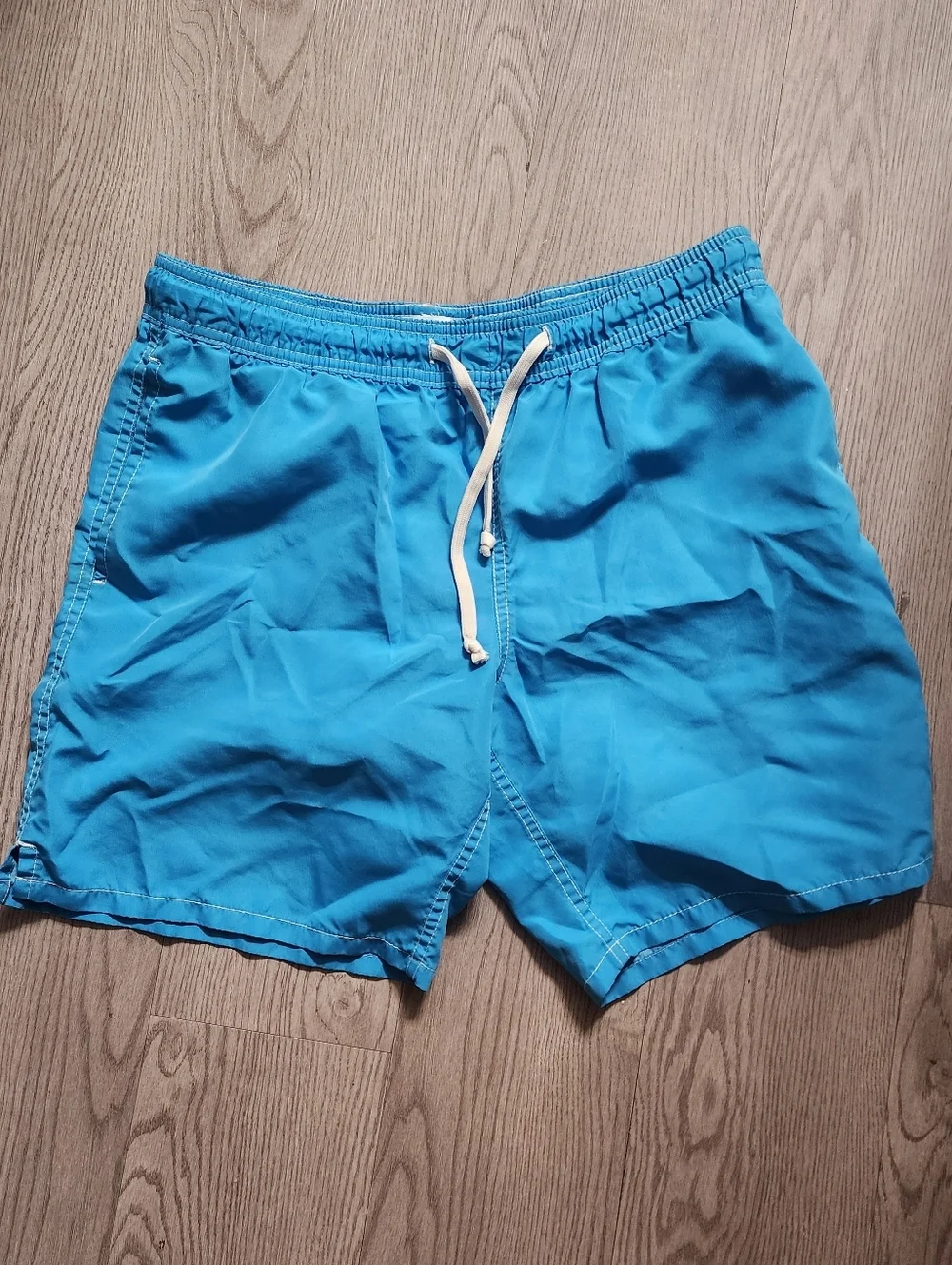 Old Navy Bright Turquoise Swim Trunks with Drawstring Size Medium Euc